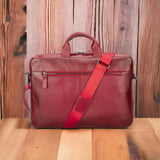 Apollo 15-16 inç MacBook ve PC Uyumlu Deri Çanta Antik Kırmızı