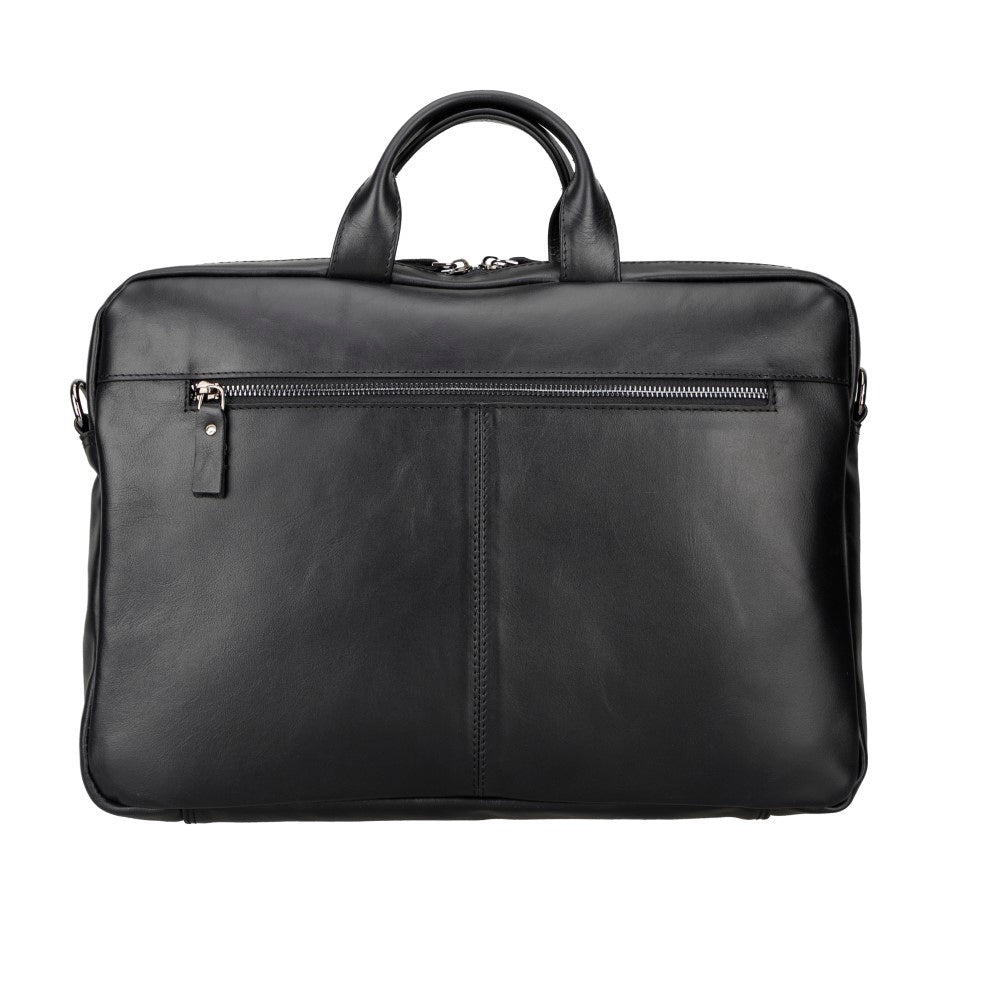 Apollo 15-16 inç MacBook ve PC Uyumlu Deri Çanta Parlak Siyah