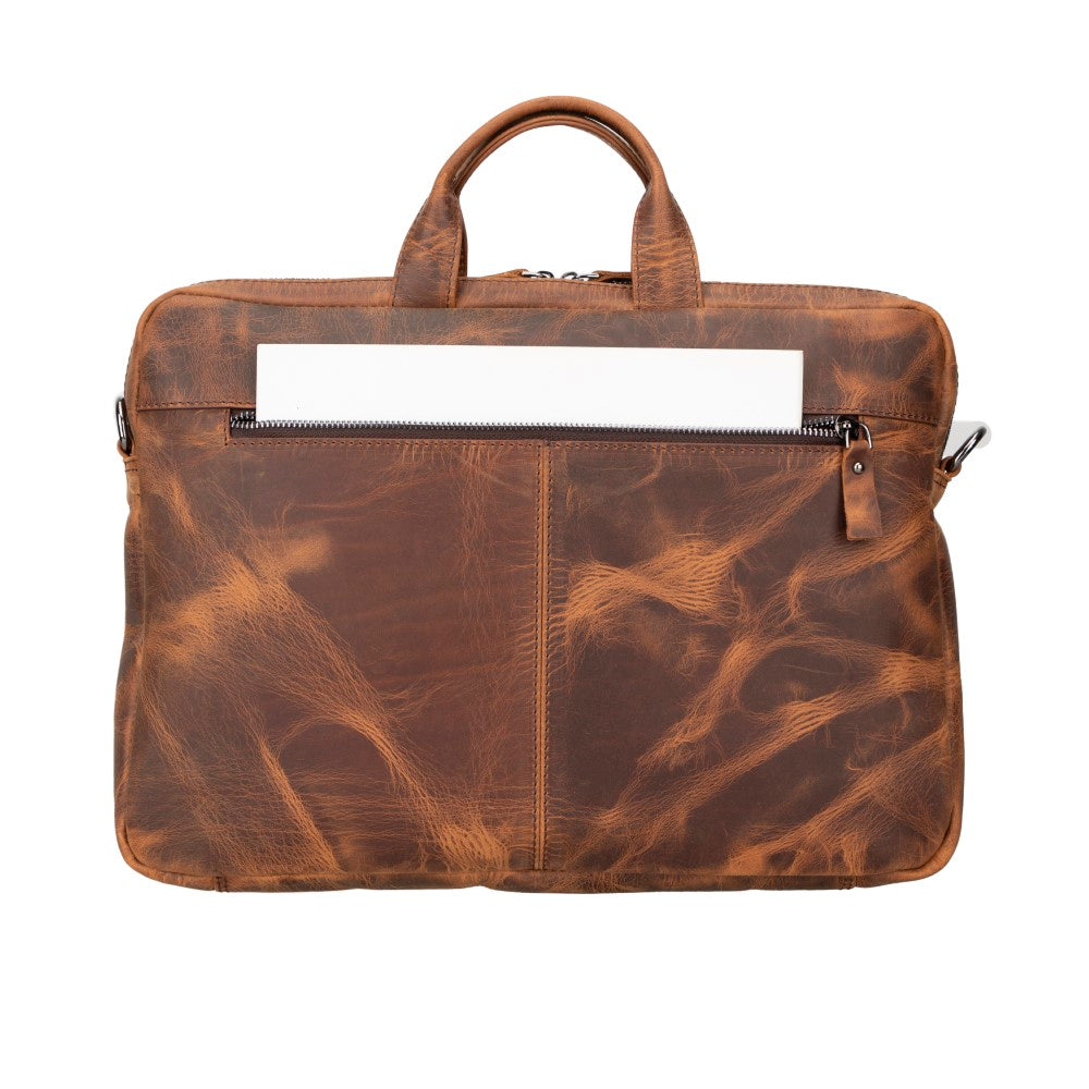 Apollo 13-14 inç MacBook ve PC Uyumlu Deri Çanta Antik Kahve