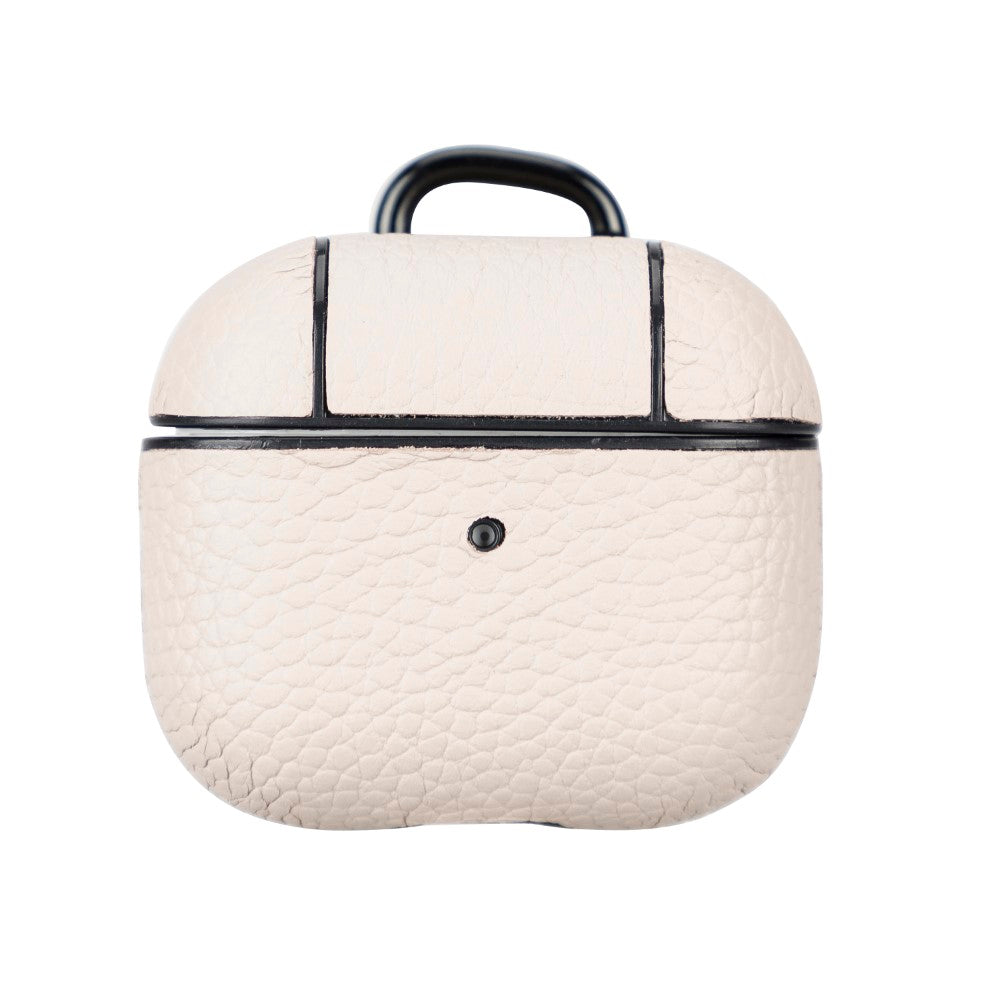 Apple AirPods 3.nesil Uyumlu Deri Kılıf Juni ERC3 Bej