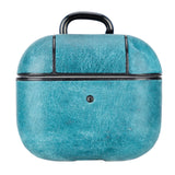 Apple AirPods 3.nesil Uyumlu Deri Kılıf Juni AA32 Mavi