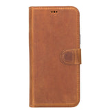 Apple iPhone 14 Plus Uyumlu Deri Cüzdanlı Kılıf MWWN G19 Taba