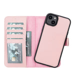 Apple iPhone 14 Plus Uyumlu Deri Cüzdanlı Kılıf MWWN NU2 Pembe