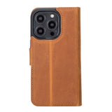 Apple iPhone 14 Pro Uyumlu Deri Cüzdanlı Kılıf MWWN G19 Taba