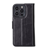 Apple iPhone 14 Pro Uyumlu Deri Cüzdanlı Kılıf MWWN RST1 Siyah