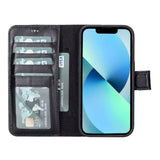 Apple iPhone 14 Pro Uyumlu Deri Cüzdanlı Kılıf MWWN RST1 Siyah