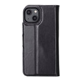 Apple iPhone 14 Uyumlu Deri Cüzdanlı Kılıf MWWN RST1 Siyah