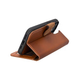 Apple iPhone 14 Uyumlu Deri Cüzdanlı Kılıf MWWN RST2EF Taba