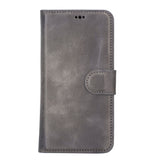 Apple iPhone 14 Uyumlu Deri Cüzdanlı Kılıf MWWN VS4EF Gri