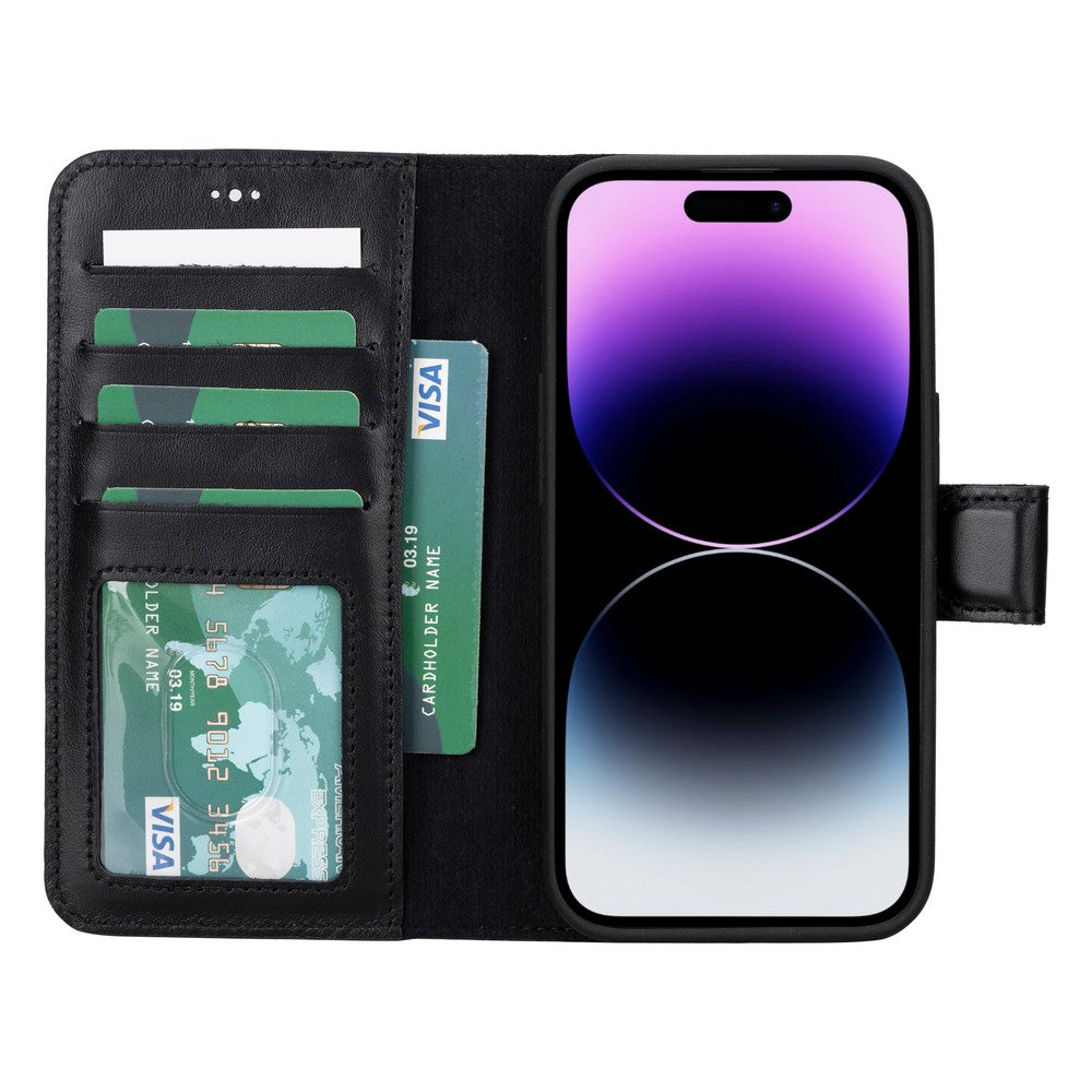 Apple iPhone 15 Uyumlu Deri Cüzdanlı Kılıf