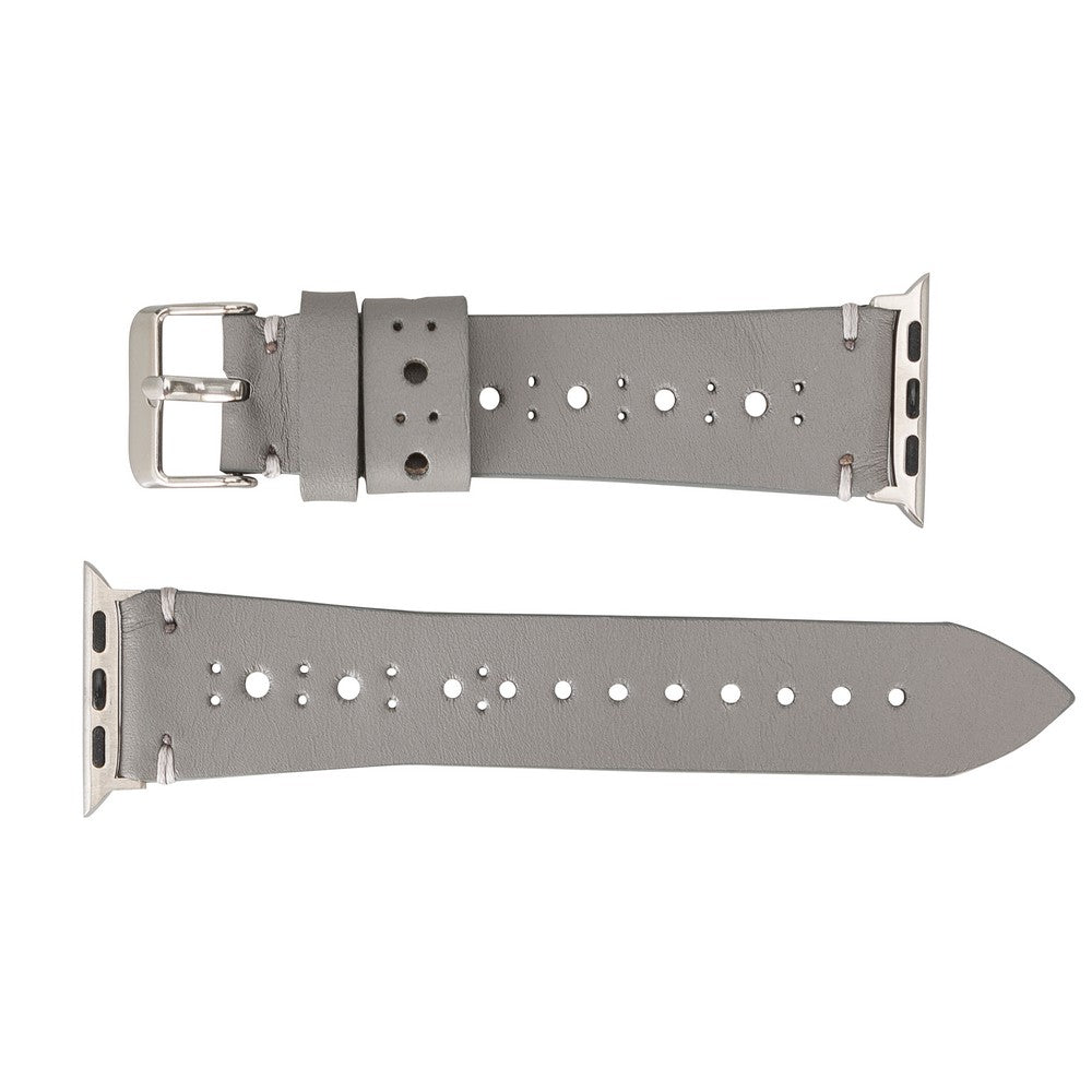 Apple Watch Uyumlu Deri Kordon BA8 RST9 Gri