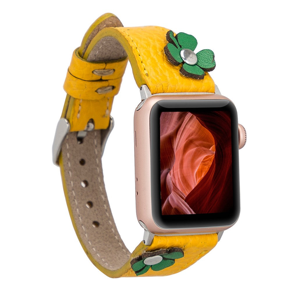 Apple Watch Uyumlu Deri Kordon Clover TR FL12