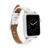 Apple Watch Uyumlu Deri Kordon ST F3 Beyaz