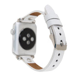 Apple Watch Uyumlu Deri Kordon ST F3 Beyaz