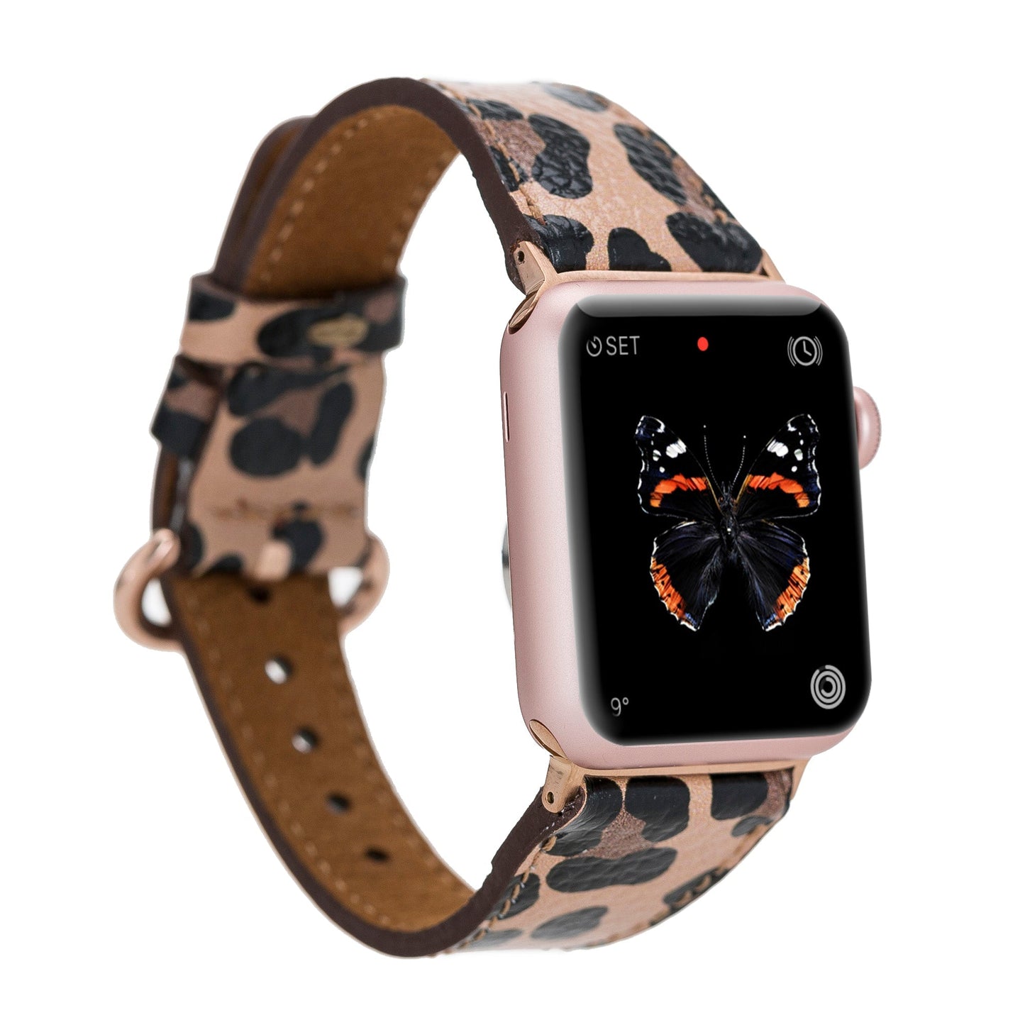 Apple Watch Uyumlu Deri Kordon Roma Leopar