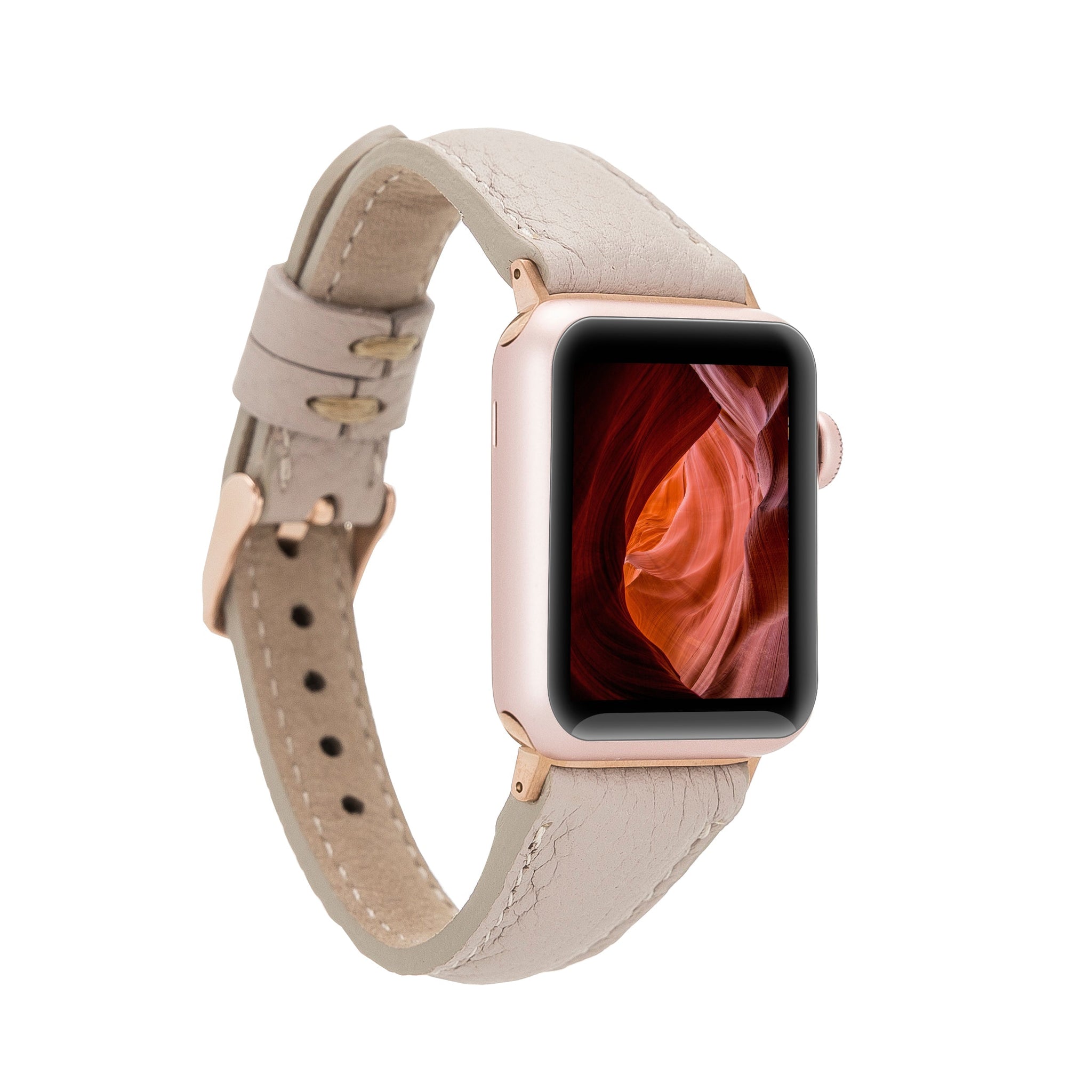 Apple Watch Uyumlu Deri Kordon Slim ERC3 Bej
