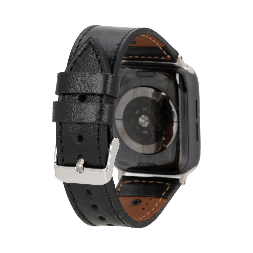 Apple Watch Uyumlu Deri Kordon, Spor, Siyah