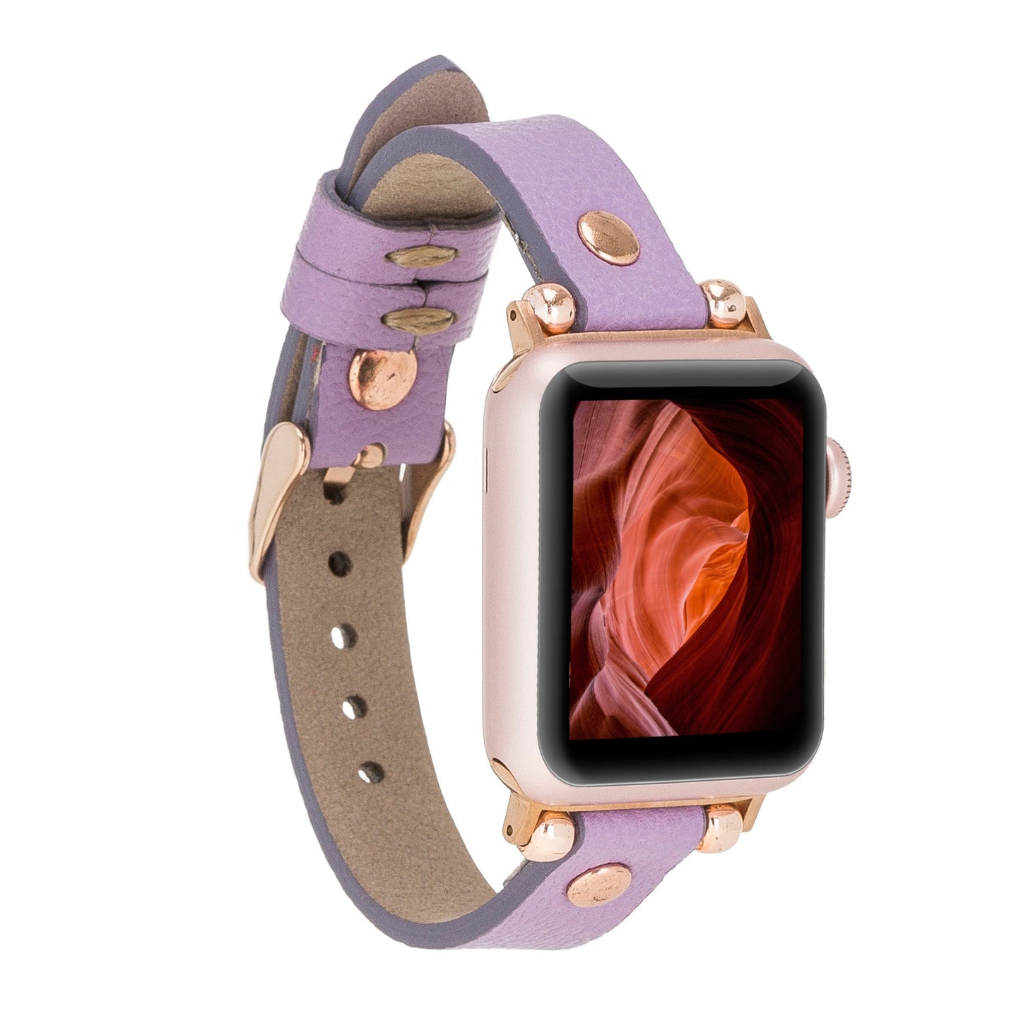 Apple Watch Uyumlu Deri Kordon RT CP22 Lila