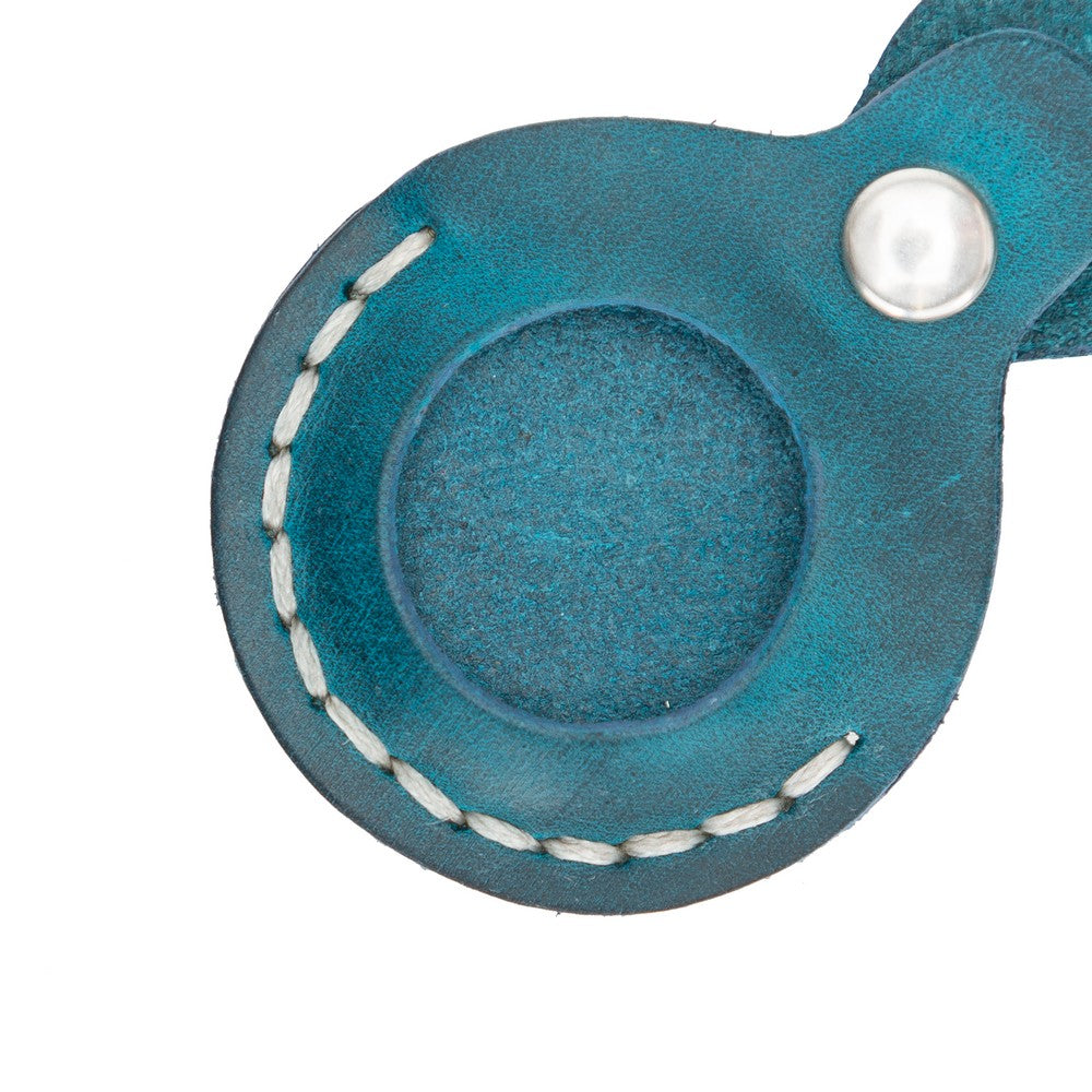 Apple AirTag Uyumlu Deri Anahtarlık Beta AA32 Mavi