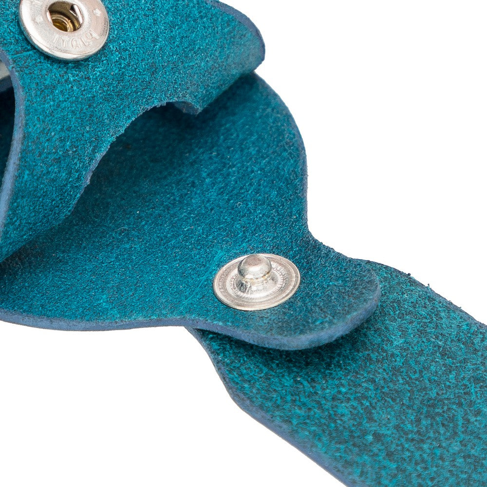 Apple AirTag Uyumlu Deri Anahtarlık Beta AA32 Mavi