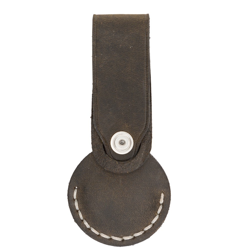 Apple AirTag Uyumlu Deri Anahtarlık Beta AA16 Kahve