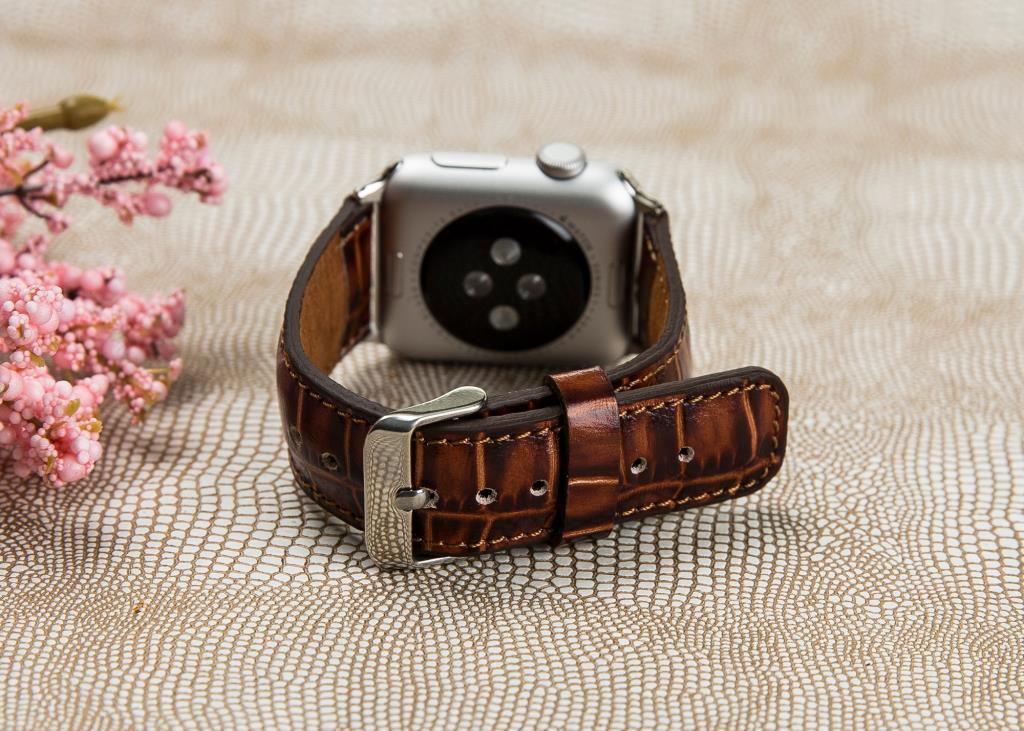 Apple Watch Uyumlu Deri Kordon Croco YK06