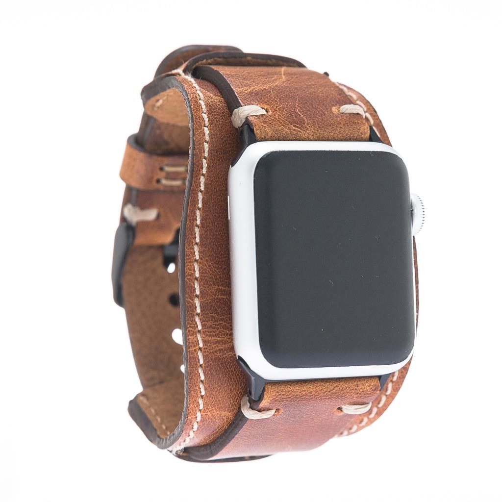 Apple Watch Uyumlu Deri Kordon Cuff V18