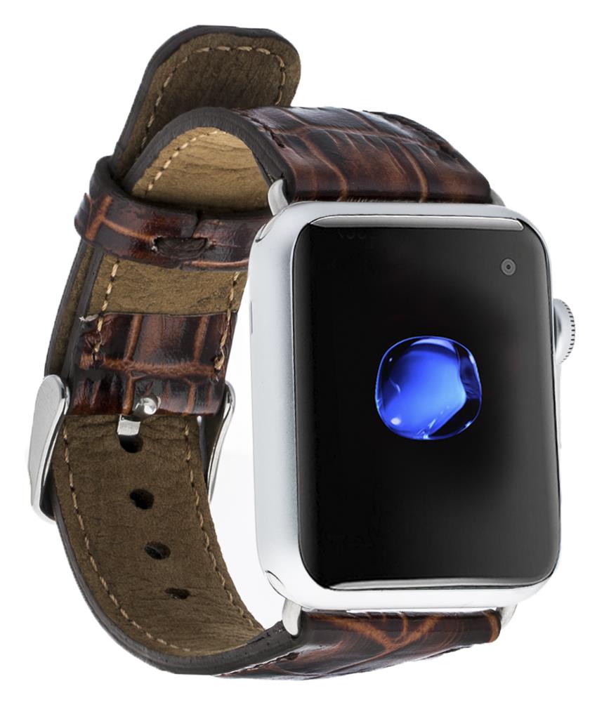 Apple Watch Uyumlu Deri Kordon Croco YK06