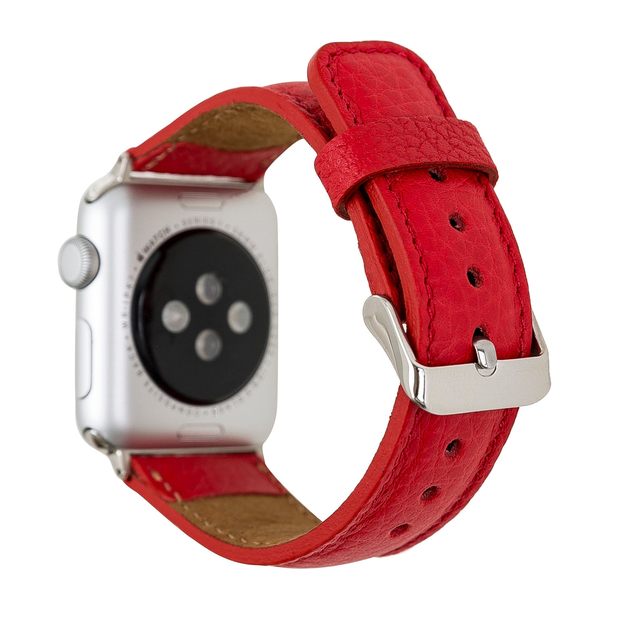 Apple Watch Uyumlu Deri Kordon ERC2 Kırmızı