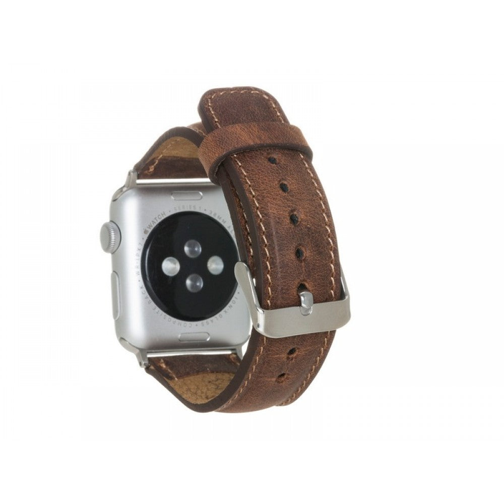 Apple Watch Uyumlu Deri Kordon G2 Kahverengi