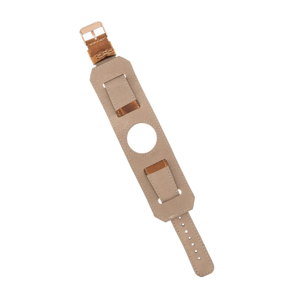 Apple Watch Uyumlu Deri Kordon Cuff G19 Taba