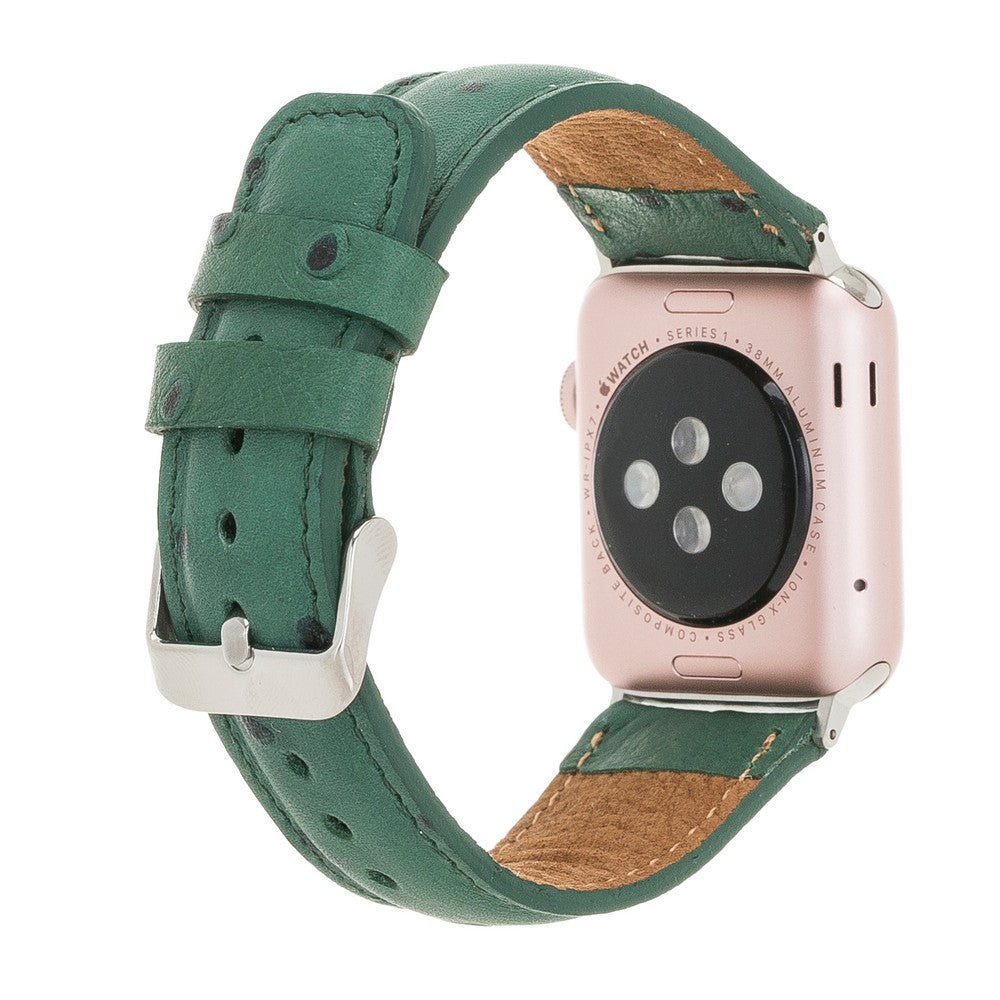 Apple Watch Uyumlu Deri Kordon DE6 Yeşil