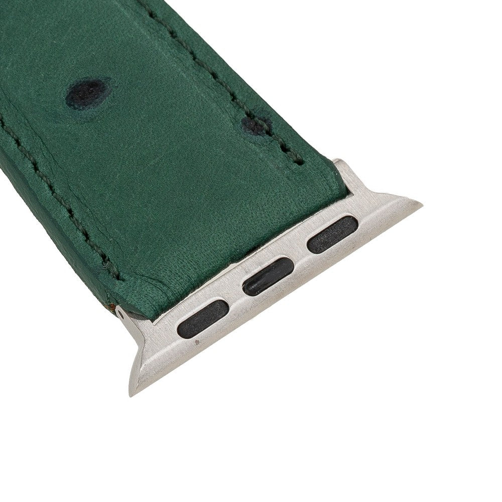 Apple Watch Uyumlu Deri Kordon DE6 Yeşil