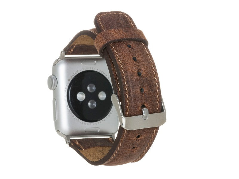 Apple Watch Uyumlu Deri Kordon G2 Kahverengi