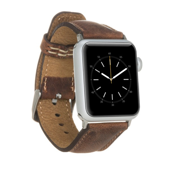 Apple Watch Uyumlu Deri Kordon G2 Kahverengi