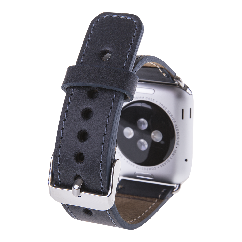 Apple Watch Uyumlu Deri Kordon CZ01 Lacivert