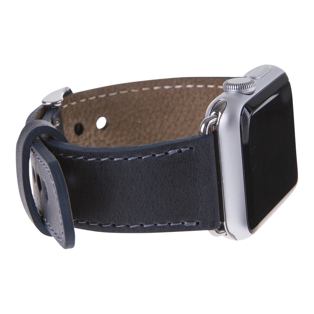 Apple Watch Uyumlu Deri Kordon CZ01 Lacivert