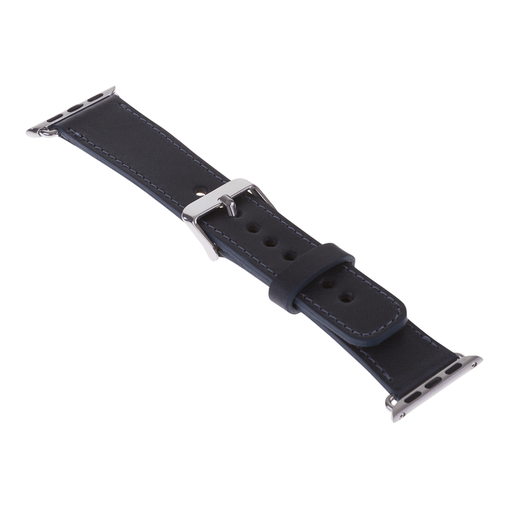 Apple Watch Uyumlu Deri Kordon CZ01 Lacivert