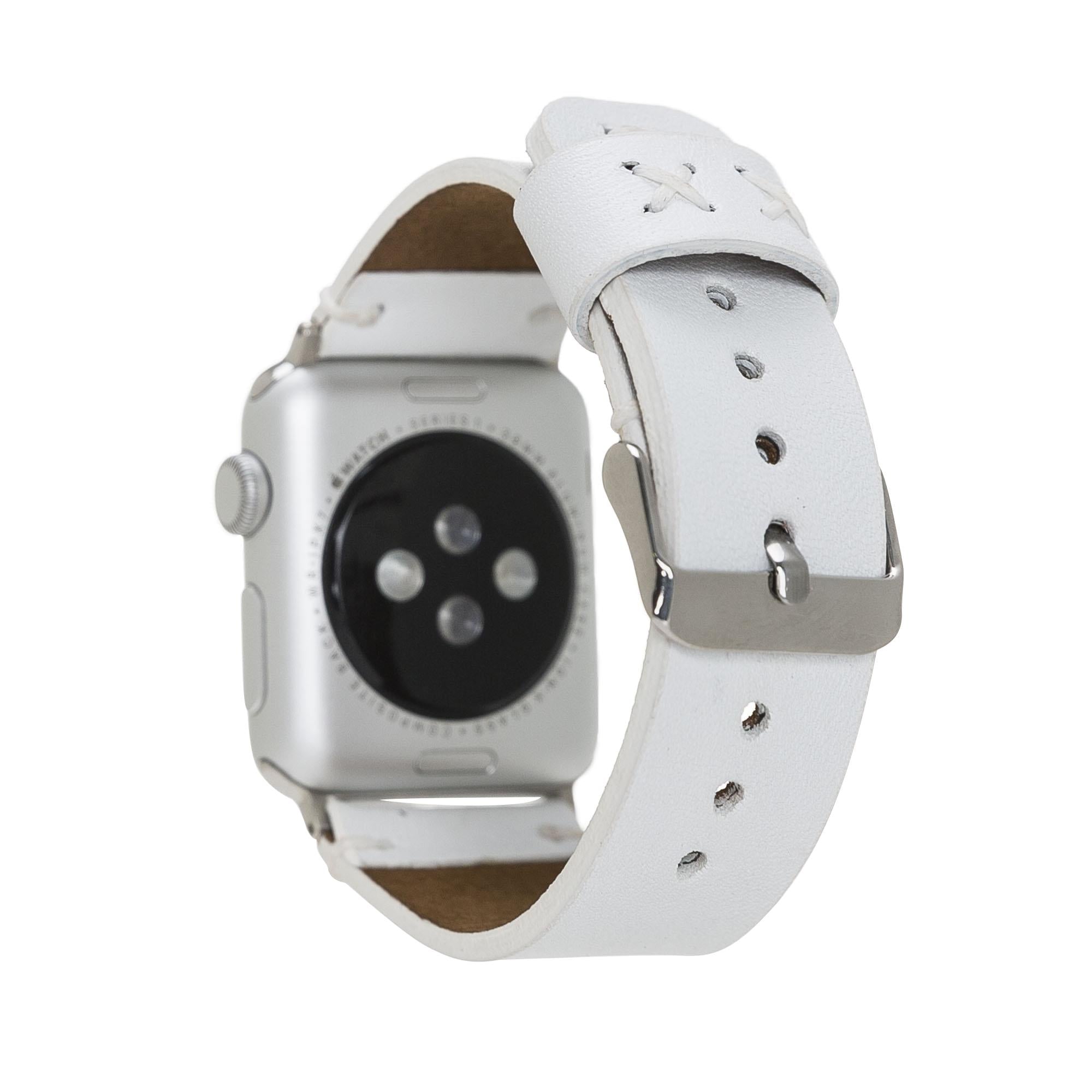 Apple Watch Uyumlu Deri Kordon Orfe F3 Beyaz