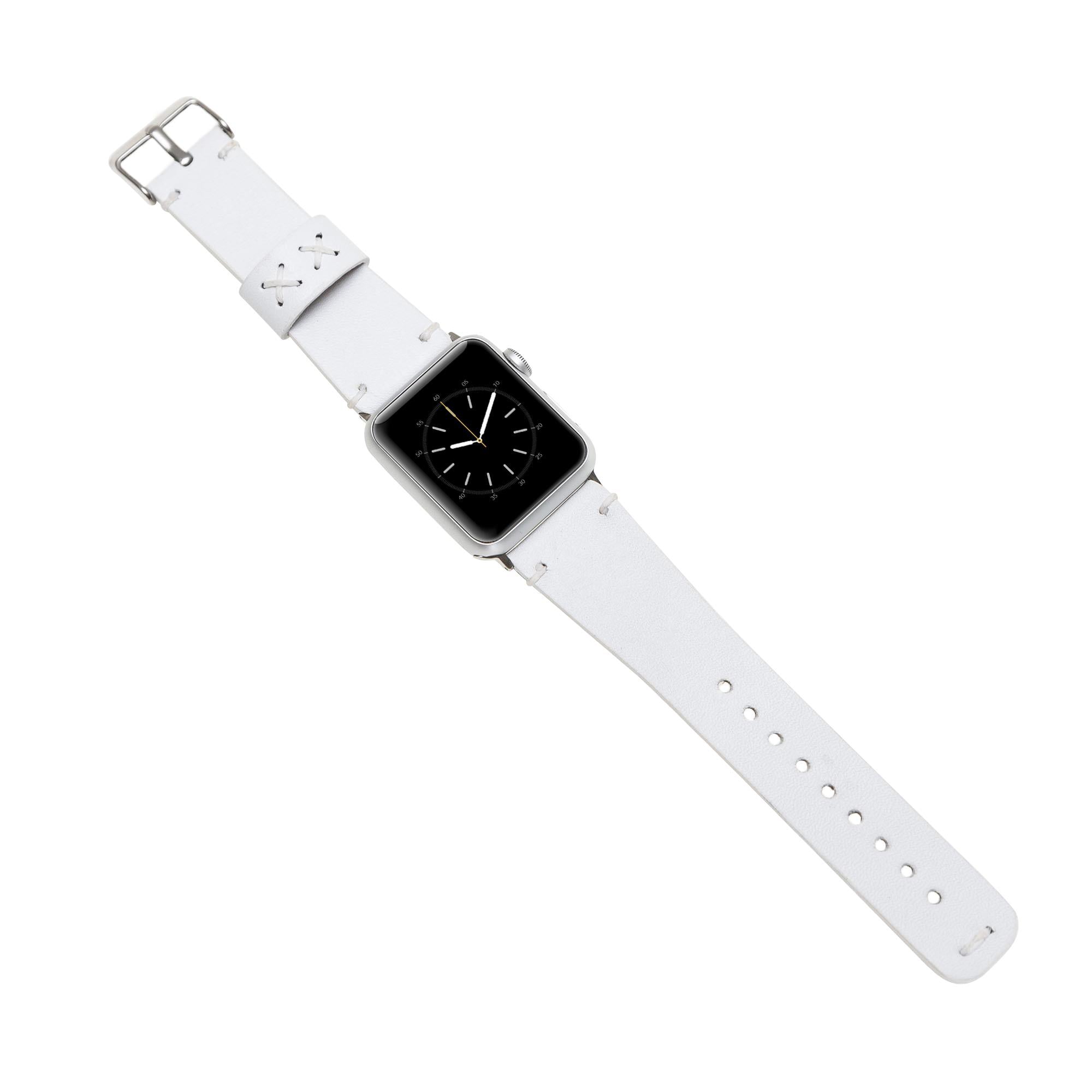 Apple Watch Uyumlu Deri Kordon Orfe F3 Beyaz