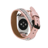 Apple Watch Uyumlu Deri Kordon DT Taşlı NU2