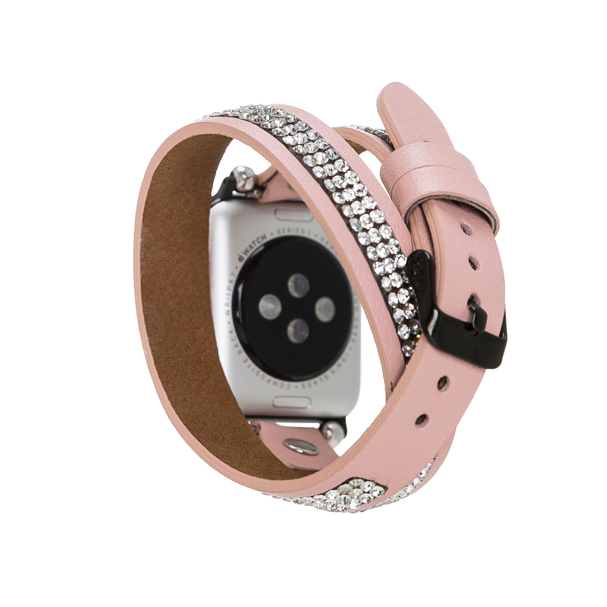 Apple Watch Uyumlu Deri Kordon DT Taşlı NU2