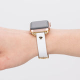 Apple Watch Uyumlu Deri Kordon FRG F3 Beyaz