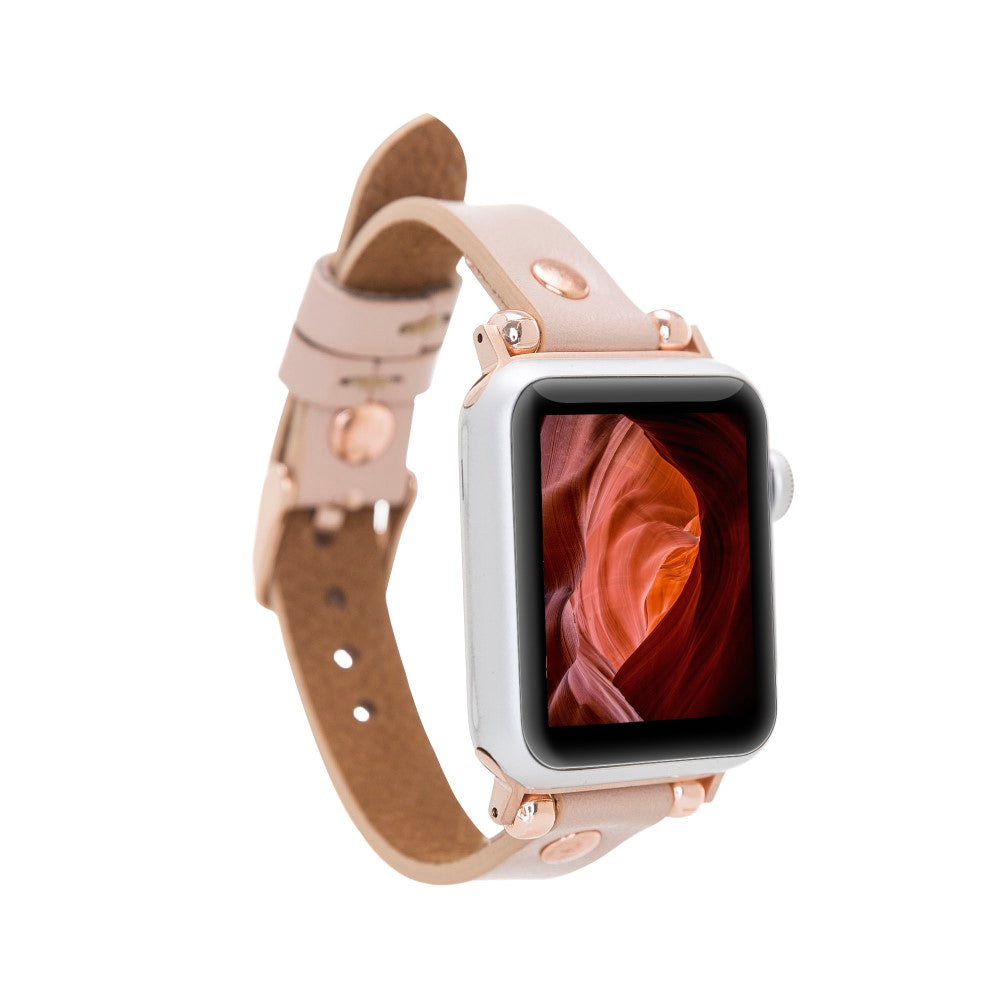 Apple Watch Uyumlu Deri Kordon RG NU1 Pembe