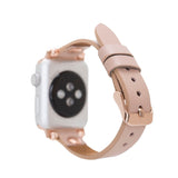 Apple Watch Uyumlu Deri Kordon RG NU1 Pembe