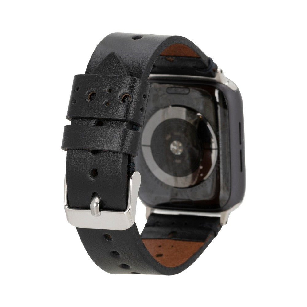 Apple Watch Uyumlu Deri Kordon, Spor, Siyah