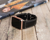 Apple Watch Uyumlu Deri Kordon, Spor Model, Siyah