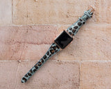 Apple Watch Uyumlu Slim Deri Kordon, Leopar Desen