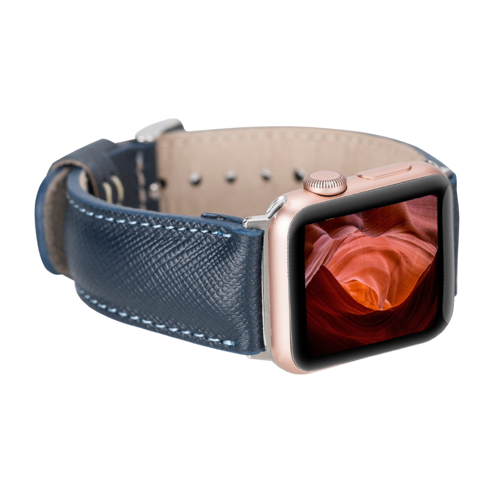 Apple Watch Uyumlu Deri Kordon G3 Lacivert