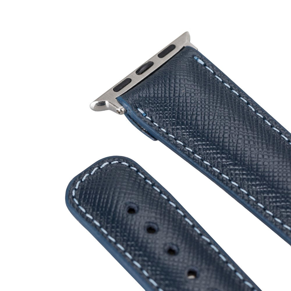 Apple Watch Uyumlu Deri Kordon G3 Lacivert